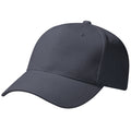 Graphite Grey - Back - Beechfield Unisex Pro-Style Heavy Brushed Cotton Baseball Cap - Headwear (Pack of 2)