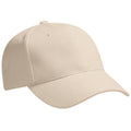 Stone - Front - Beechfield Unisex Pro-Style Heavy Brushed Cotton Baseball Cap - Headwear (Pack of 2)