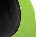 Black- Lime Green - Lifestyle - Beechfield Unisex 5 Panel Contrast Snapback Cap (Pack of 2)