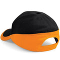 Black-Orange - Side - Beechfield Unisex Teamwear Competition Cap Baseball - Headwear (Pack of 2)