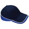 French Navy-Bright Royal-White - Back - Beechfield Unisex Teamwear Competition Cap Baseball - Headwear (Pack of 2)