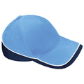 Sky-French Navy - Back - Beechfield Unisex Teamwear Competition Cap Baseball - Headwear (Pack of 2)