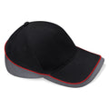 Black-Graphite Grey-Classic Red - Back - Beechfield Unisex Teamwear Competition Cap Baseball - Headwear (Pack of 2)