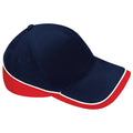 French Navy-Classic Red - Back - Beechfield Unisex Teamwear Competition Cap Baseball - Headwear (Pack of 2)