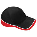 Black-Classic Red-White - Front - Beechfield Unisex Teamwear Competition Cap Baseball - Headwear (Pack of 2)