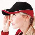 Black-Classic Red-White - Lifestyle - Beechfield Unisex Teamwear Competition Cap Baseball - Headwear (Pack of 2)