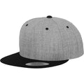 Heather- Black - Front - Yupoong Mens The Classic Premium Snapback 2-Tone Cap (Pack of 2)