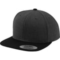 Charcoal-Black - Front - Yupoong Mens The Classic Premium Snapback 2-Tone Cap (Pack of 2)