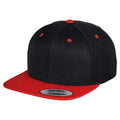 Black- Red - Front - Yupoong Mens The Classic Premium Snapback 2-Tone Cap (Pack of 2)