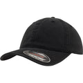 Black - Front - Flexfit Garment Washed Cotton Dad Baseball Cap (Pack of 2)