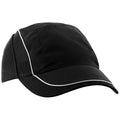 Black - Front - Beechfield Coolmax® Flow Mesh Baseball Cap - Headwear (Pack of 2)