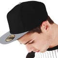 Black-Light Grey - Back - Beechfield Unisex Original Flat Peak Snapback Cap (Pack of 2)