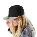 Black-Light Grey - Side - Beechfield Unisex Original Flat Peak Snapback Cap (Pack of 2)