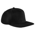 Black-Black - Front - Beechfield Unisex Original Flat Peak Snapback Cap (Pack of 2)