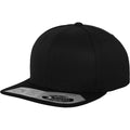 Black - Front - Yupoong Flexfit Unisex 110 Plain Fitted Snapback Cap (Pack of 2)