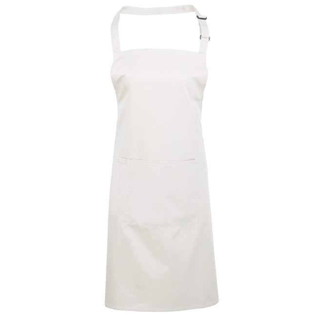 White - Front - Premier Ladies-Womens Colours Bip Apron With Pocket - Workwear (Pack of 2)