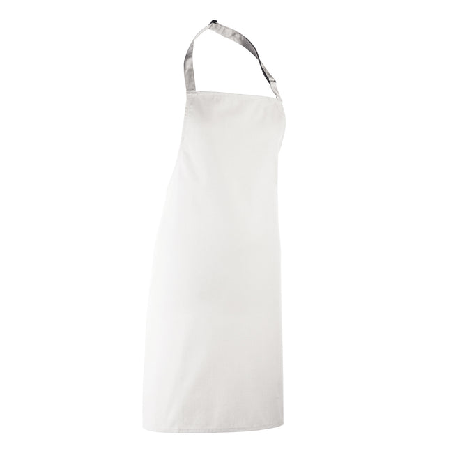 White - Back - Premier Ladies-Womens Colours Bip Apron With Pocket - Workwear (Pack of 2)