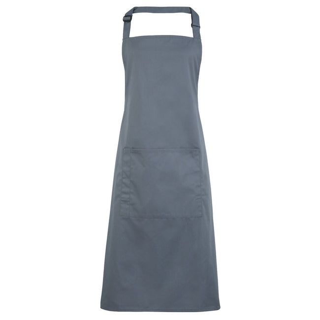 Steel - Front - Premier Ladies-Womens Colours Bip Apron With Pocket - Workwear (Pack of 2)