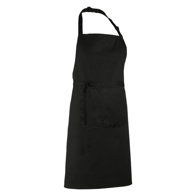 Black - Back - Premier Ladies-Womens Colours Bip Apron With Pocket - Workwear (Pack of 2)