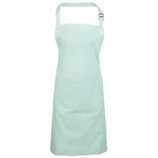 Aqua - Front - Premier Ladies-Womens Colours Bip Apron With Pocket - Workwear (Pack of 2)