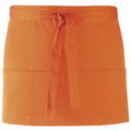 Orange - Front - Premier Ladies-Womens Colours 3 Pocket Apron - Workwear (Pack of 2)