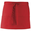 Red - Front - Premier Ladies-Womens Colours 3 Pocket Apron - Workwear (Pack of 2)