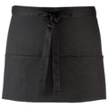 Black - Front - Premier Ladies-Womens Colours 3 Pocket Apron - Workwear (Pack of 2)