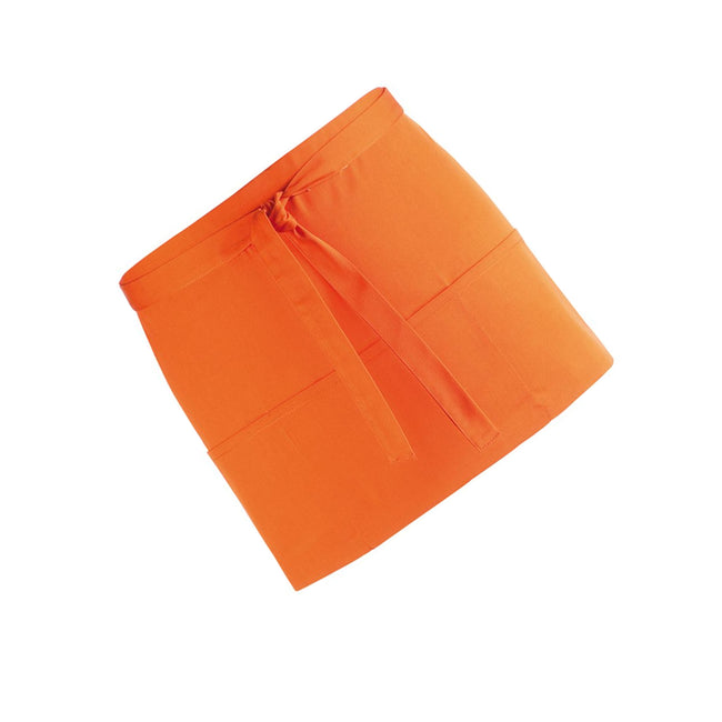 Orange - Back - Premier Ladies-Womens Colours 3 Pocket Apron - Workwear (Pack of 2)