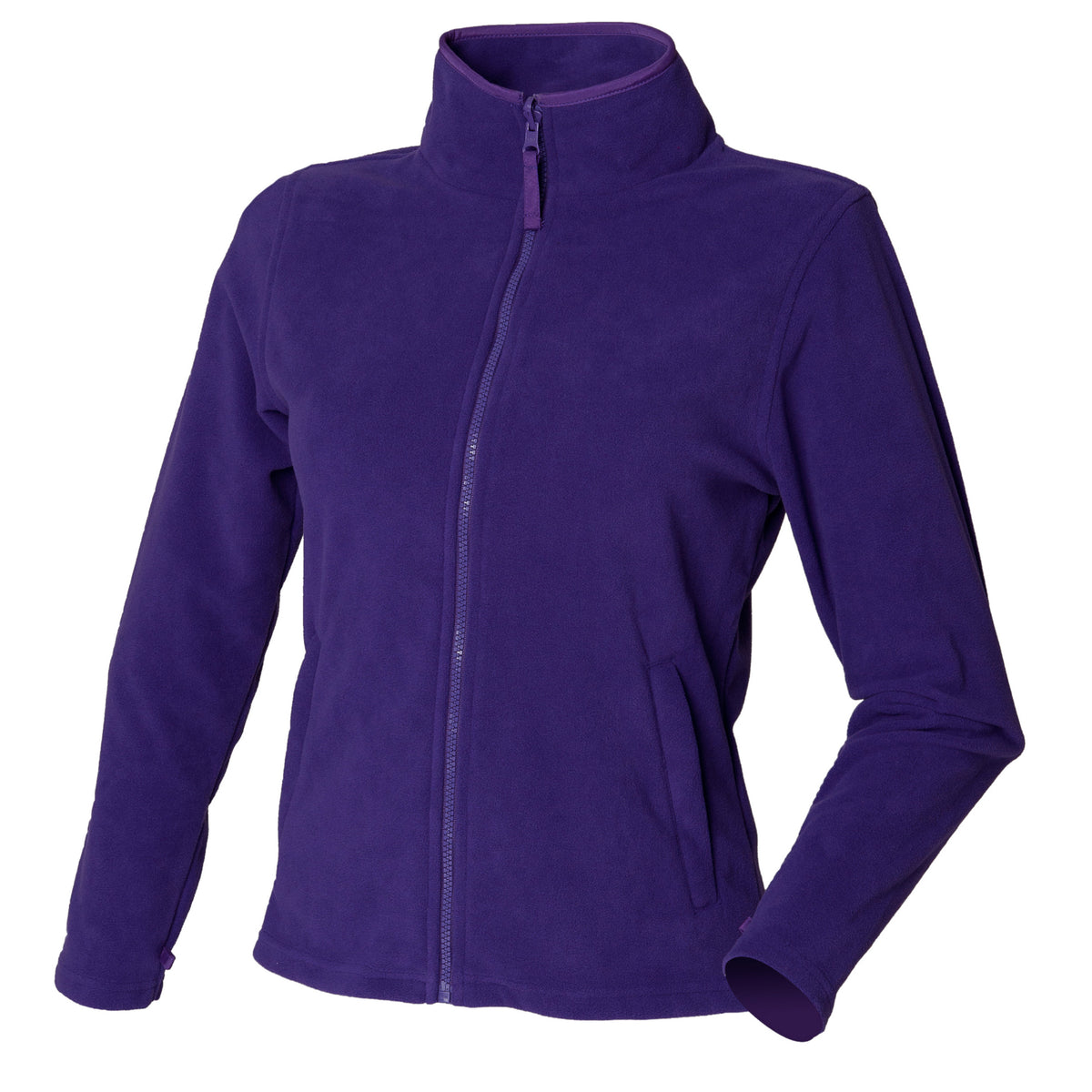 Purple - Back - Henbury Womens-Ladies Microfleece Anti-Pill Jacket