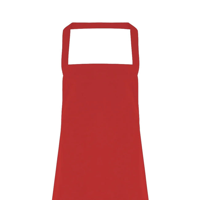 Red - Back - Premier Ladies-Womens Slim Apron (no Pocket) - Workwear (Pack of 2)