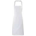 White - Front - Premier Ladies-Womens Slim Apron (no Pocket) - Workwear (Pack of 2)