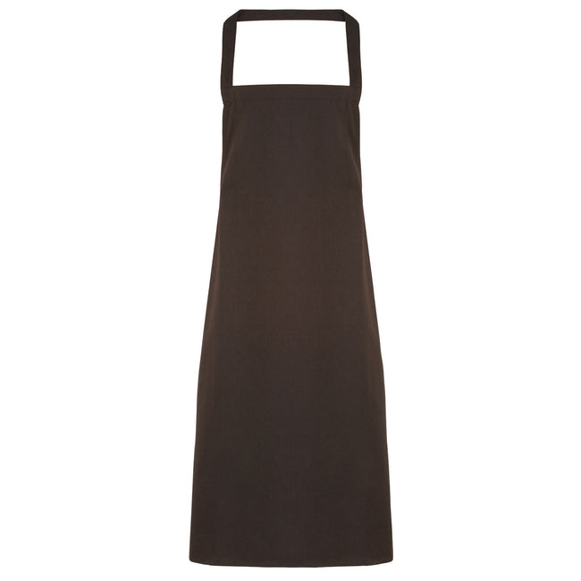 Brown - Front - Premier Ladies-Womens Slim Apron (no Pocket) - Workwear (Pack of 2)