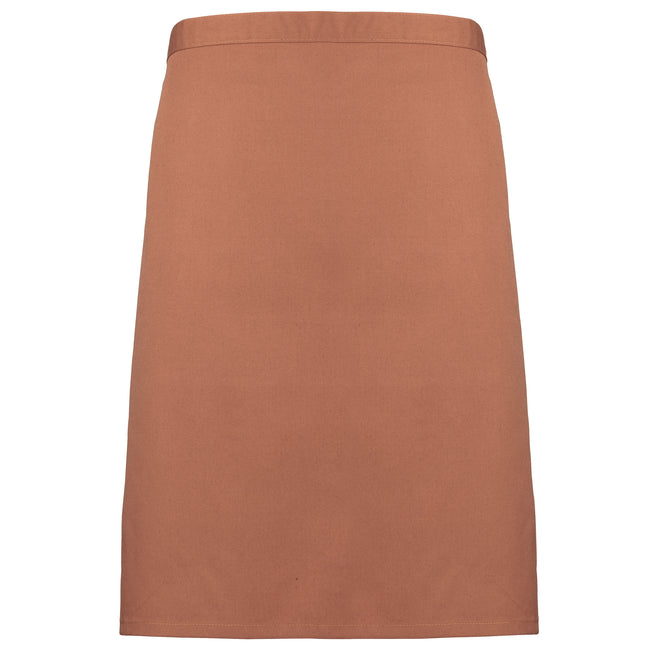 Chestnut - Front - Premier Ladies-Womens Mid-Length Apron (Pack of 2)