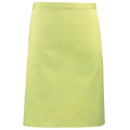 Lime - Front - Premier Ladies-Womens Mid-Length Apron (Pack of 2)