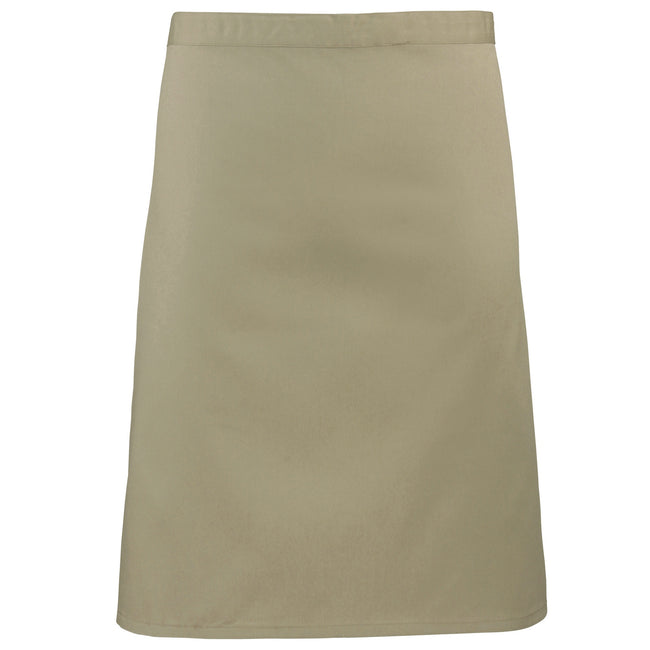 Khaki - Front - Premier Ladies-Womens Mid-Length Apron (Pack of 2)