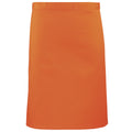 Orange - Front - Premier Ladies-Womens Mid-Length Apron (Pack of 2)