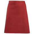 Red - Front - Premier Ladies-Womens Mid-Length Apron (Pack of 2)