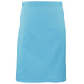 Turquoise - Front - Premier Ladies-Womens Mid-Length Apron (Pack of 2)