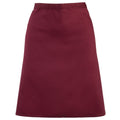 Burgundy - Front - Premier Ladies-Womens Mid-Length Apron (Pack of 2)