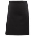 Black - Front - Premier Ladies-Womens Mid-Length Apron (Pack of 2)