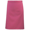 Hot Pink - Front - Premier Ladies-Womens Mid-Length Apron (Pack of 2)