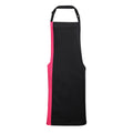 Black- Hot Pink - Front - Premier Unisex Contrast Workwear Bib Apron (Pack of 2)
