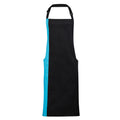 Black- Turquoise - Front - Premier Unisex Contrast Workwear Bib Apron (Pack of 2)