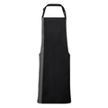 Black- Dark Grey - Front - Premier Unisex Contrast Workwear Bib Apron (Pack of 2)