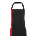 Black- Red - Back - Premier Unisex Contrast Workwear Bib Apron (Pack of 2)