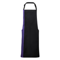 Black- Purple - Front - Premier Unisex Contrast Workwear Bib Apron (Pack of 2)
