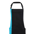 Black- Turquoise - Back - Premier Unisex Contrast Workwear Bib Apron (Pack of 2)
