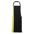Black- Lime - Front - Premier Unisex Contrast Workwear Bib Apron (Pack of 2)