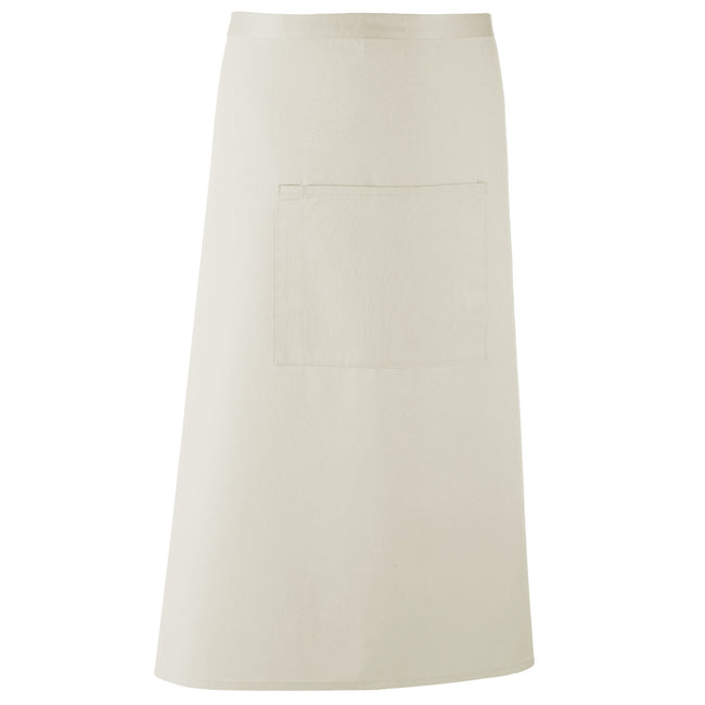 Natural - Front - Premier Unisex Colours Bar Apron - Workwear (Long Continental Style) (Pack of 2)