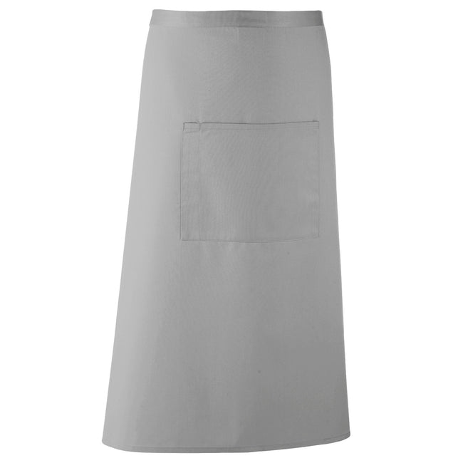 Silver - Front - Premier Unisex Colours Bar Apron - Workwear (Long Continental Style) (Pack of 2)